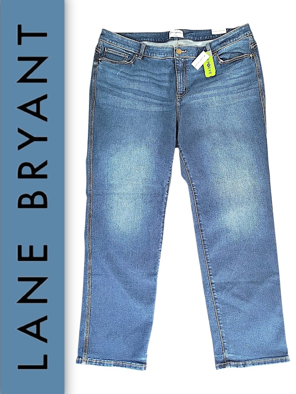 Lane Bryant Blue Denim Mid-Rise Jeans Body Icon Signature Fit Size 22